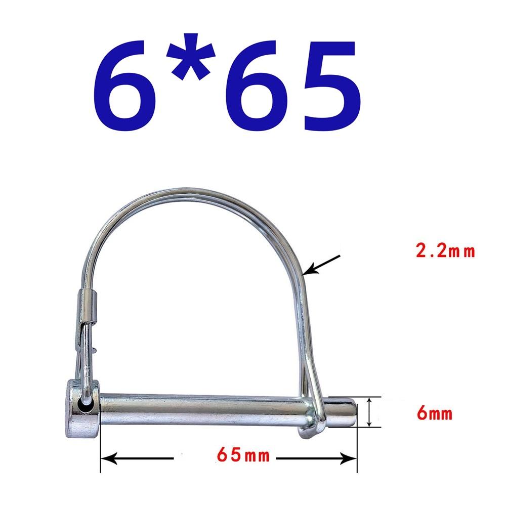 10Pcs Wire Lock Pin, Carbon Steel Shaft Locking Pin, Round Loop Wire Lock Pin for Track Farm Lawn(6*50)