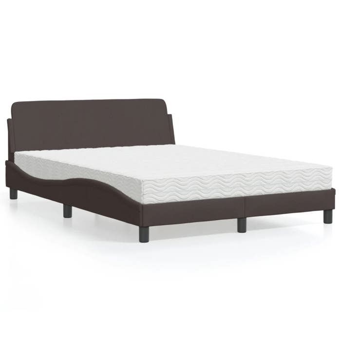 VidaXL Bed with Mattress Dark Brown 120x200 Cm Fabric 3208367