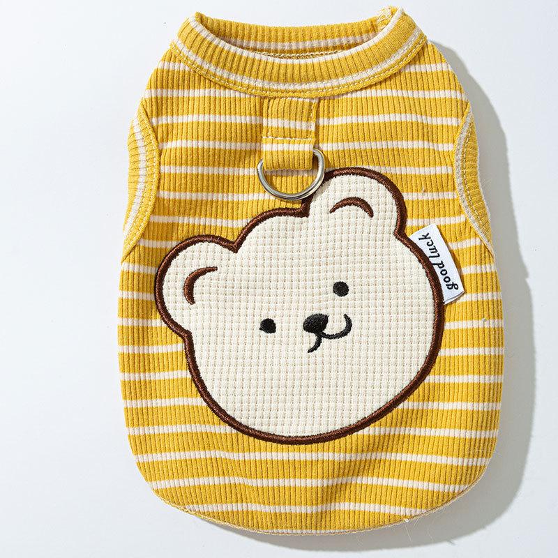 25 Years of Japanese and Korean New Spring and Summer Thin Cartoon Vest Teddy Bear Medium and Small Dog Bipod Pet Clothes
