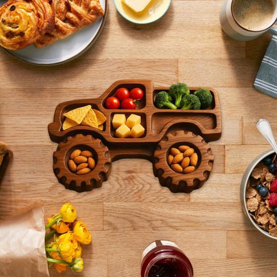 Wooden Serving Tray Vehicle Charcuterie Platter Cookie Display Tray for Cold Cuts Cheeses Fruits Nuts Fun Party Tray