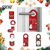 Decorative Wooden Door Hanger Christmas Hanger, Santa Claus Snowman Stocking Patterns Holiday Welcome Knob Sign for Home Party, Festive Decorations