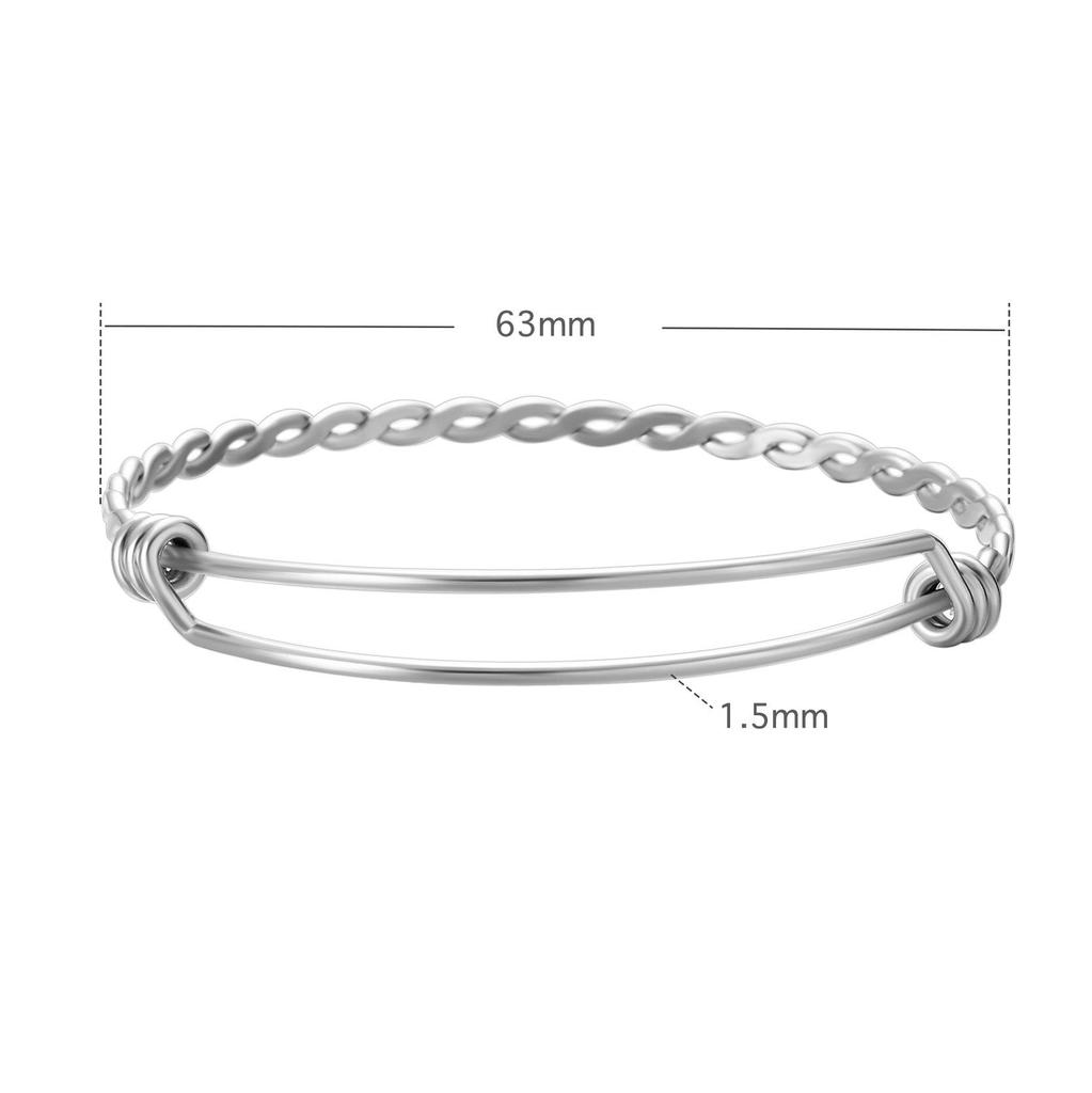 Cross-Border Exclusive Stainless Steel Twisted Rope Sliding Bangle, Retractable Bracelet Jewelry.