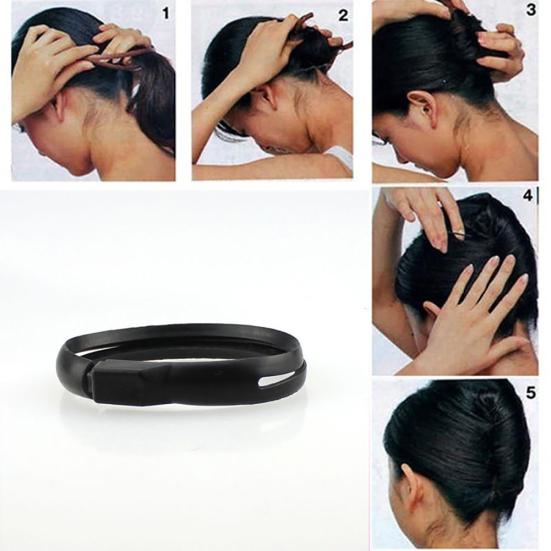 

Women Magic Hair Styling Updo Donut Bun Maker Holder Tool Fashion Shaper Twister чёрный