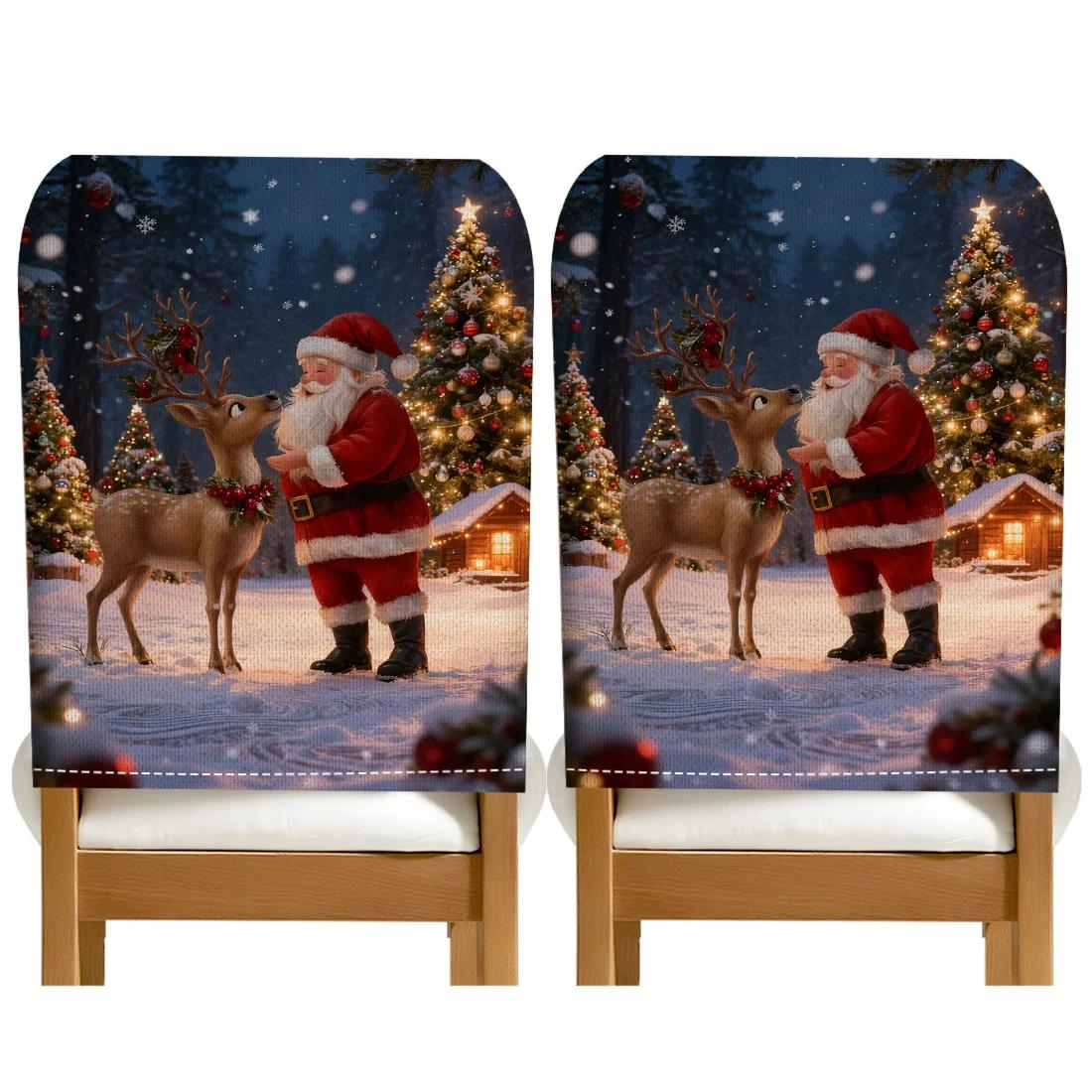 

2/4/6pcs/set 45x55cm Santa Claus Reindeer Chair Cover Table Decoration Dining Seat Chair Covers Dining Room Bar Party Banquate