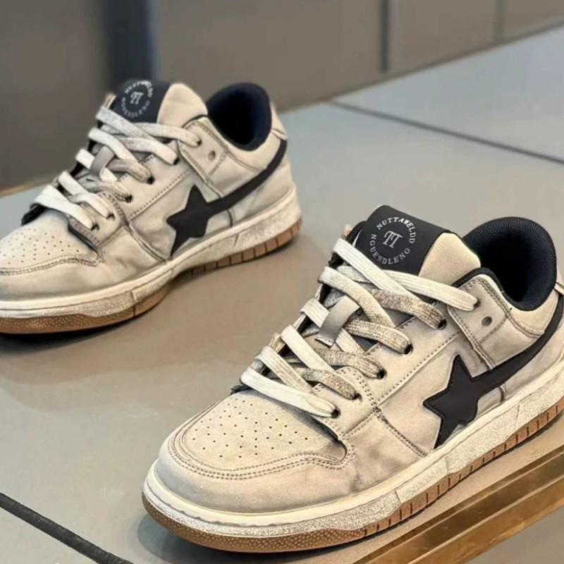 Stylish Platform Sneakers With Star Detail Retro Low Top Casual Shoes Men Women