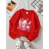 This Valentine'S Day, Girls Can Enjoy a Cozy Long-Sleeve Crewneck Sweatshirt Featuring Adorable Strawberry Drinks with