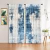 2pcs Blue-green Geometry Printed Curtain for Home Decor - Rod Pocket Window Treatment for Bedroom   Office   Kitchen