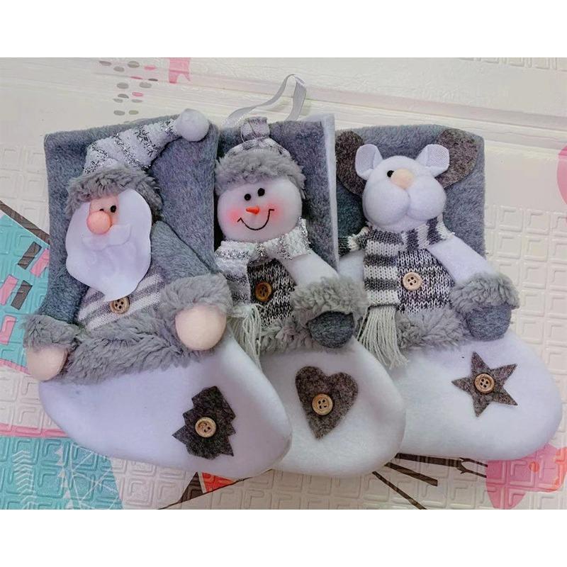 Christmas Decoration Supplies Thick Flannel Christmas Stockings Pendant Christmas Stockings Gift Bag