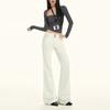 American retro beige slim double-breasted design micro-flared jeans Yichun