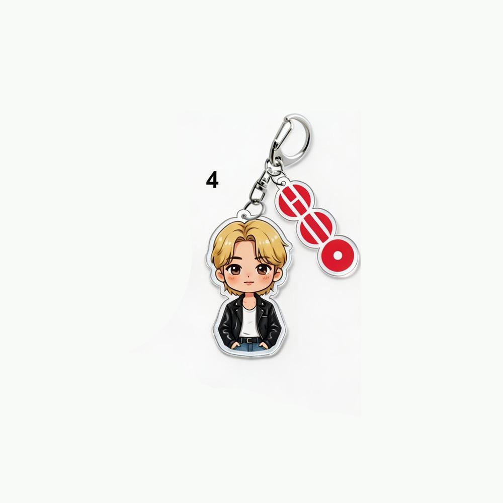 BTS Cartoon Keychain, Bangtan Boys Cartoon Figure Keyring, Kpop ARMY Fans Bag Pendant, Kpop Idol Collectible for ARMY