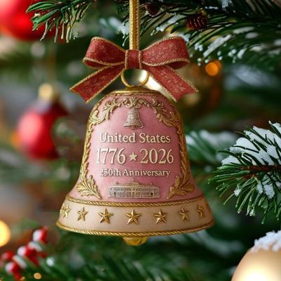 Adorno de Campana del 250 Aniversario de los Estados Unidos Timbre Conmemorativo Decoración para Árbol de Navidad Recuerdo Patriótico Regalos para Coleccionistas