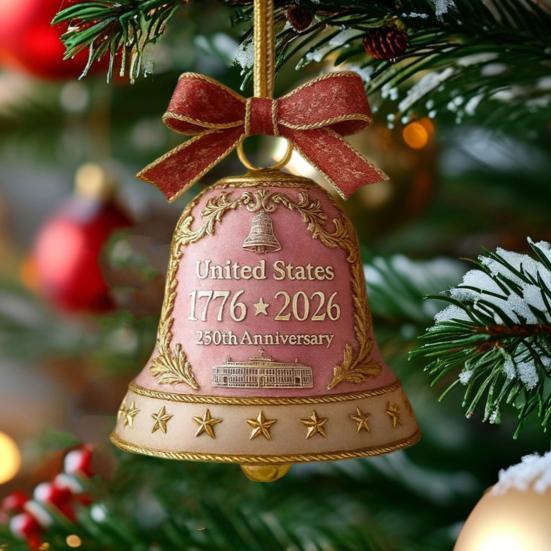 USA 250-årsjubileum Klokke Ornament Minne Dørklokke Juletrepynt Patriotisk Suvenir Gaver til Samlere