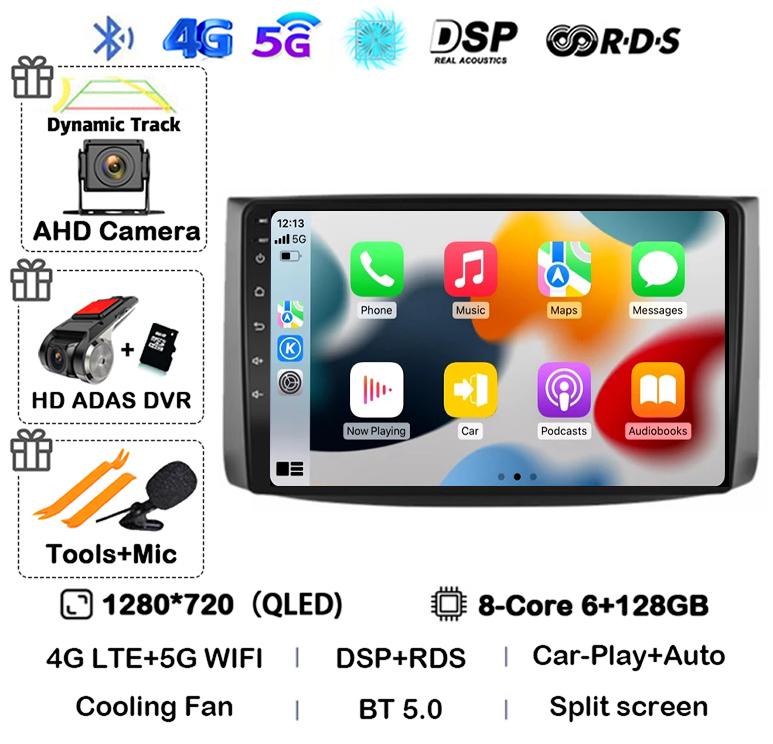 Android 14 Carplay Auto For Chevrolet AVEO T250 2006 2007 2008 2009 2010 2011 2012 Car Radio Multimedia Player GPS Stereo WIF+4G