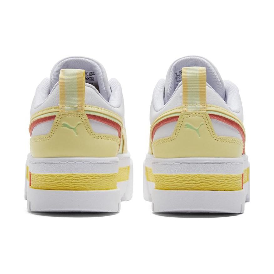 Puma Mayze Fs Interest Comfortable Thick Sole Low Top Sneakers Women sneakers White Yellow 387474-03