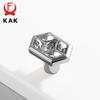 KAK Bright Chrome Furniture Handles Crystal Kitchen Cabinet Handle Zinc Alloy Wardrobe Door Pulls Solid Decorative Door Hardware