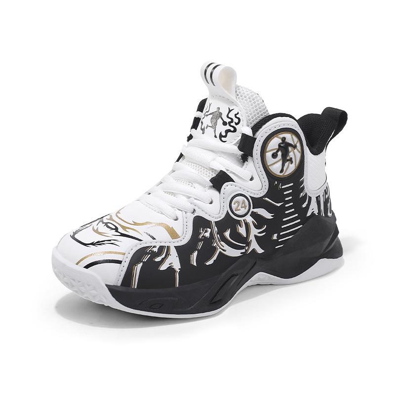 

Высокие баскетбольные кроссовки для мальчиков 2025: Осенний тренд Повседневный стиль для бега для детей постарше Size 31, Inner Length 19.8 cm