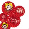 6Pcs Scene Layout for Shopping Mall Living Room Ornaments Spring Festival Paper Fan Flowers