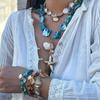 Collier Ras-du-cou Pendentif Coquillages Étoiles de Mer Perles Fausses Collier Ras-du-cou Statement Épais Collier Épais Costume Sirènes Collier Coquillages Étoiles de Mer