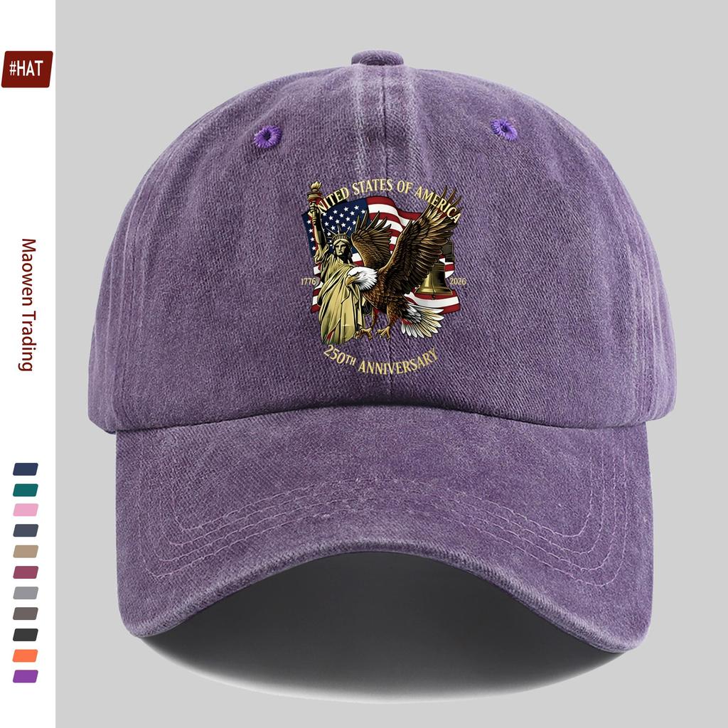pc US Founding Th Anniversary Commemorative Pattern Printed Baseball Cap US Flag  And Statue of Liberty Pattern Casual D