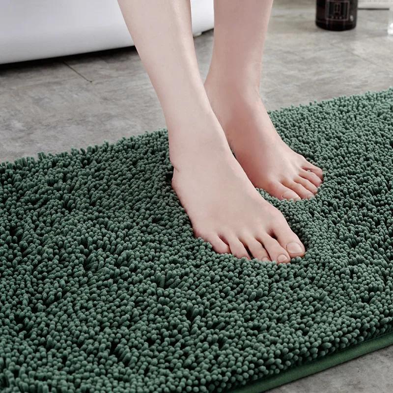 1 PCS Bathroom Rug Mat Non Slip Quick Dry Bath Mats Extra Thick and Super Absorbent Bath Rugs Microfiber Chenille Shower Carpet