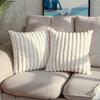 45x45cm Double-Side Faux Fur Plush Decorative Throw Pillow Covers Wide Stripe Couch Cushion Case Soft Fluffy Pillowcases JAF068