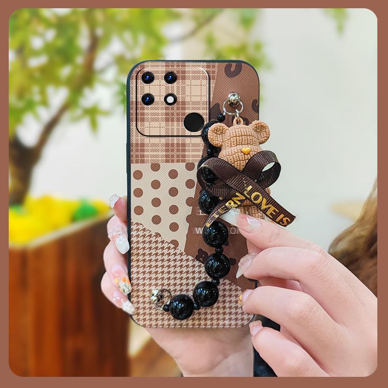 Anti-knock Cute Phone Case For OPPO Realme Narzo 50A Silicone Black Pearl Pendant Dirt-resistant Skin-friendly Feel