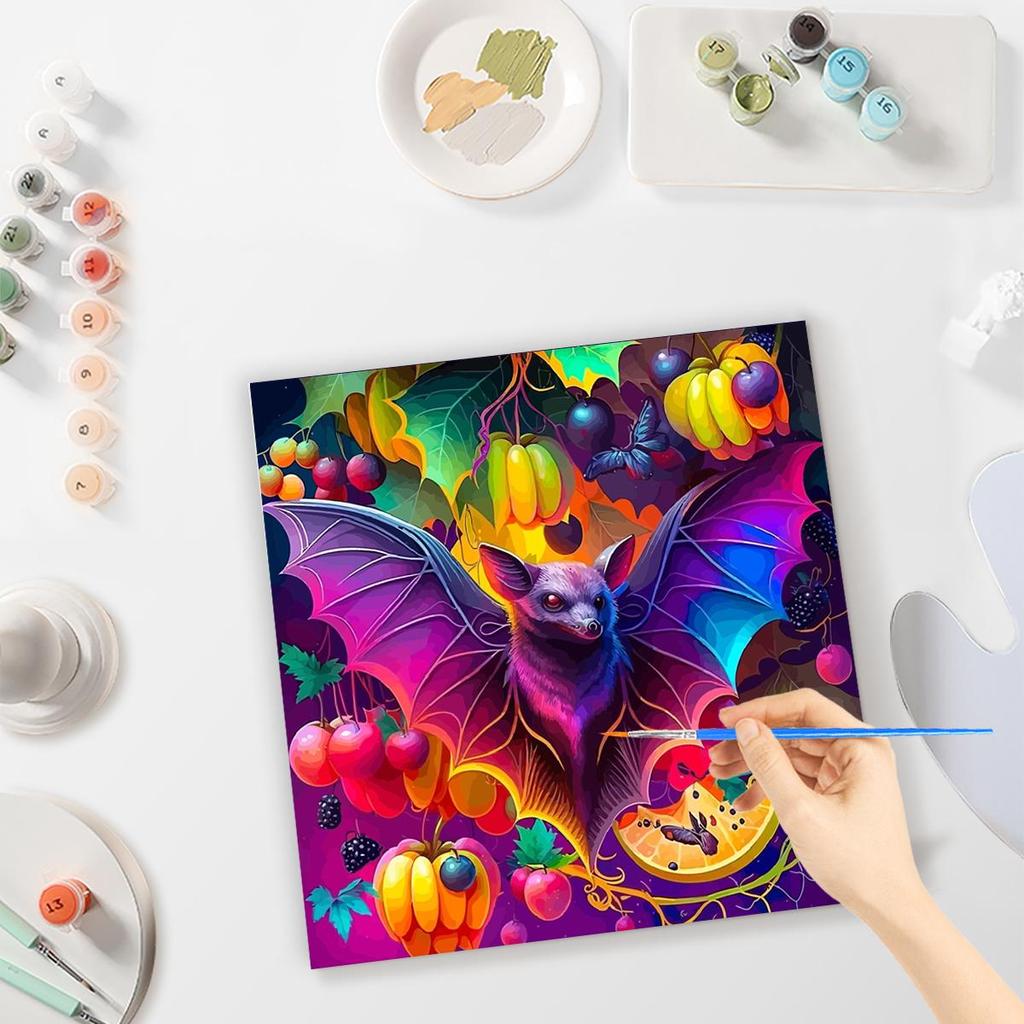 Frame Painting By Numbers For Adults Beginner Kits Bat Animal Acrylic Paint Wall Art Picture With Numbers For Home Decors 40x40