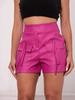 Cocktail Women Party Wear 100%Leather Stylish Genuine Pant Designer Shorts Pink