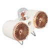 USB Desk Fan Dual Blade Bear Design 3 Speeds Strong Wind USB Charging Night Light Table Fan for