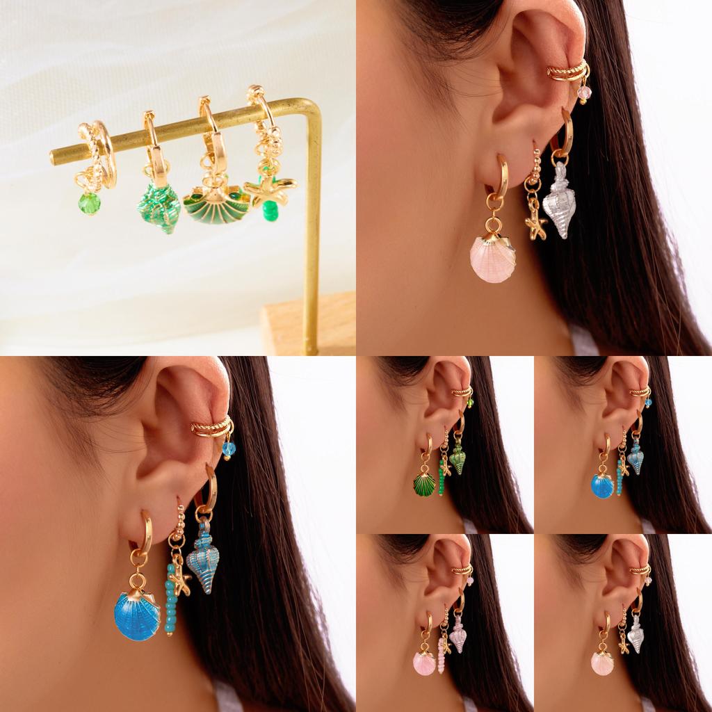 Marine Starfish Drop Earrings For Girls With Zinc Alloy Material Summer Gift