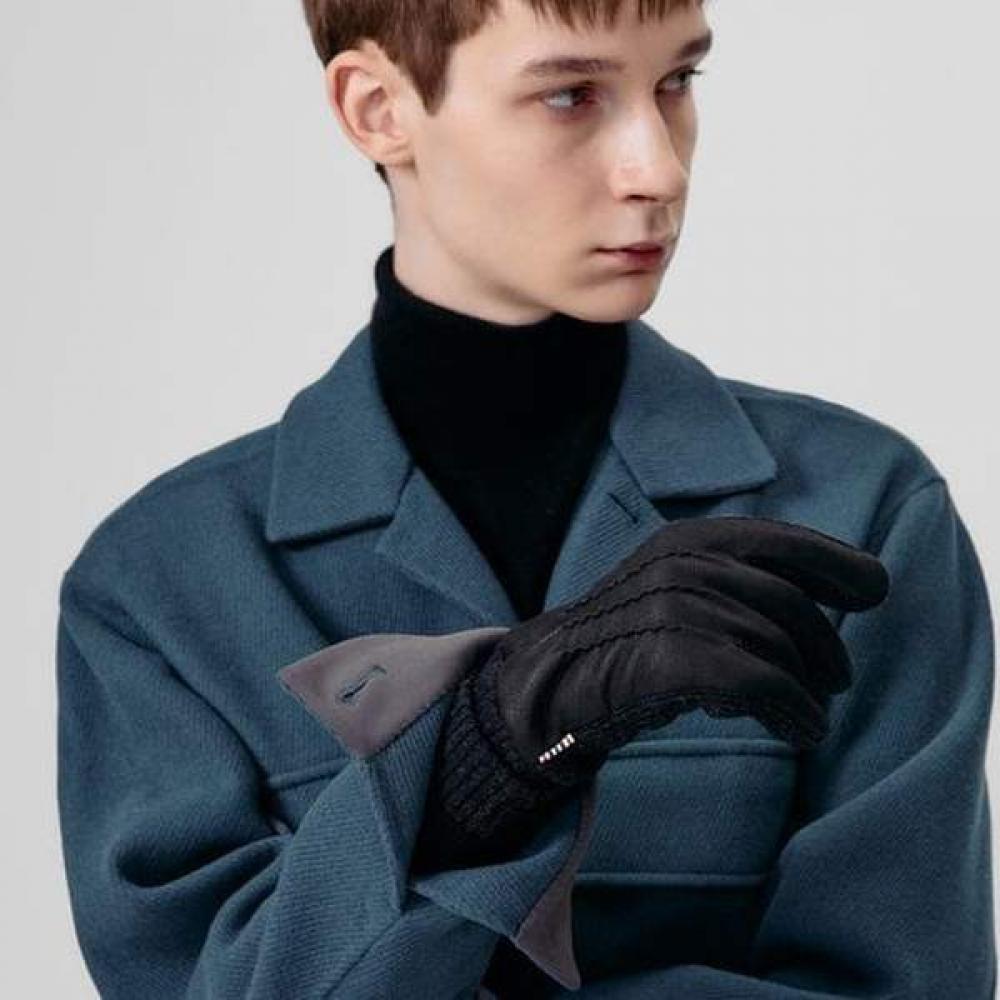 Daks Черные замшевые перчатки из козьей кожи Dcgv5f171bk Single option