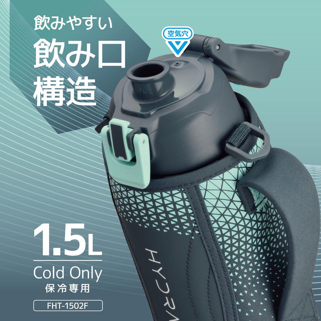 Thermos Vacuum Insulated Sports Bottle, 1.5L, Navy Mint, Cold Only, FHT-1502F NVMT