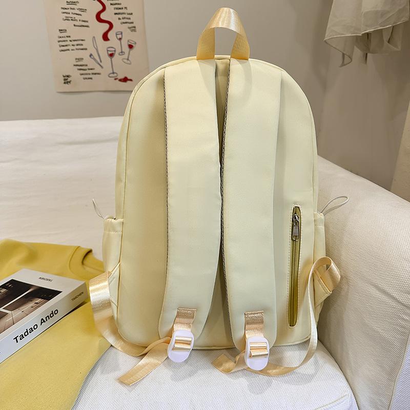 School bag Mori casual simple versatile college student school bag fresh and sweet solid color with letters light large capacity backpack