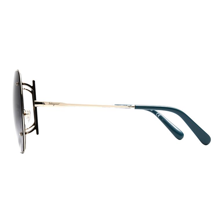 Ferragamo Travel UV Protection Square Sunglasses With Logo Unisex sunglasses Gold SF247SA-7738