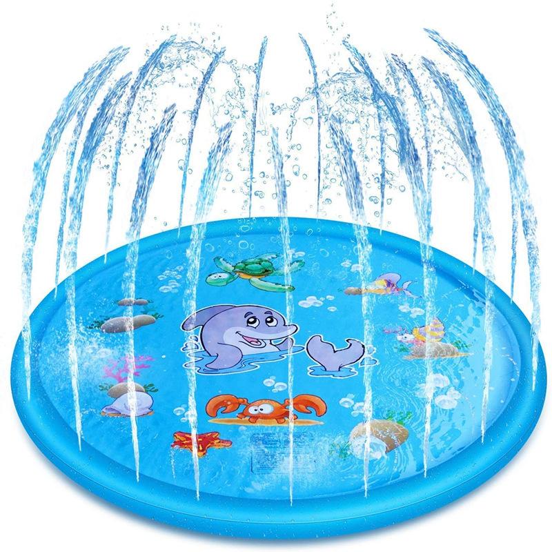 100/170cm Children s Pet Inflatable Water Spray Pad Outdoor Game Dog Interactive Water Spray Toy Outdoor Lawn Water Play Pad 100cm