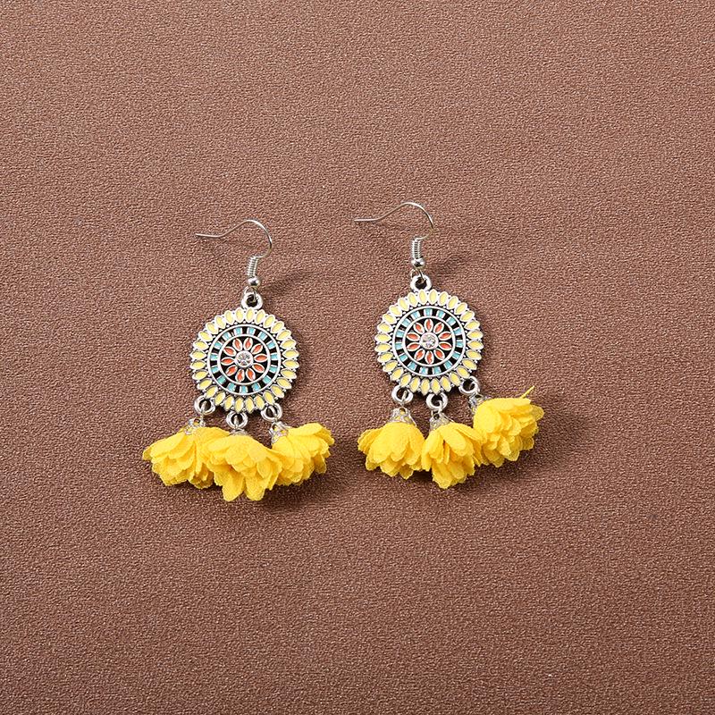 Handmade Retro Bohemian Ethnic Tassel Earrings for Women, Long Thai Style