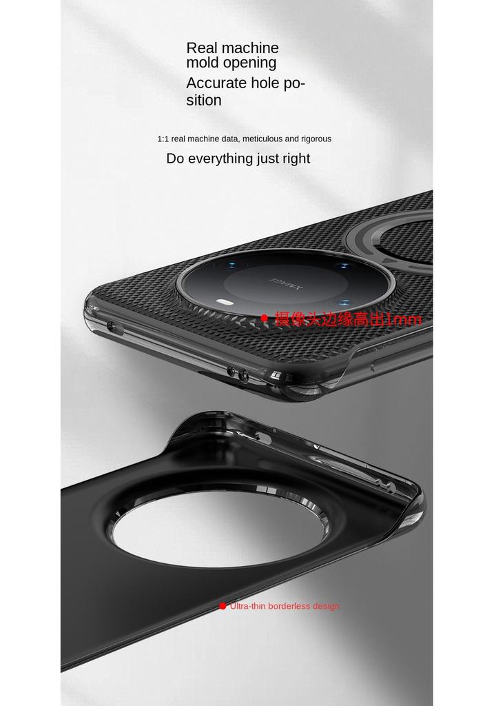 Custodia rigida in fibra di carbonio con anello e supporto magnetico per retro per Huawei Honor Magic 7 Pro, Magic 7 6 5 4 Pro