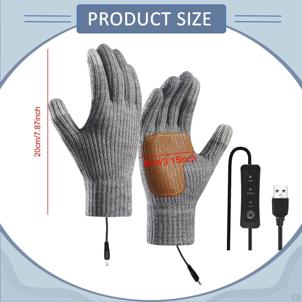 USB Heated Gloves Portable Lightweight Hand Warmer for Fishing Hiking Skiing