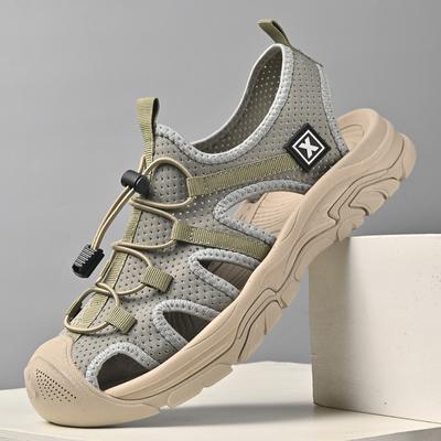 Sandalias Hechas a Mano Hombre Zapatos de Verano Transpirables Hombre Sandalias de Exterior para Hombre Antideslizantes Sandalias de Playa Zapatos Huecos Evitación de Colisiones