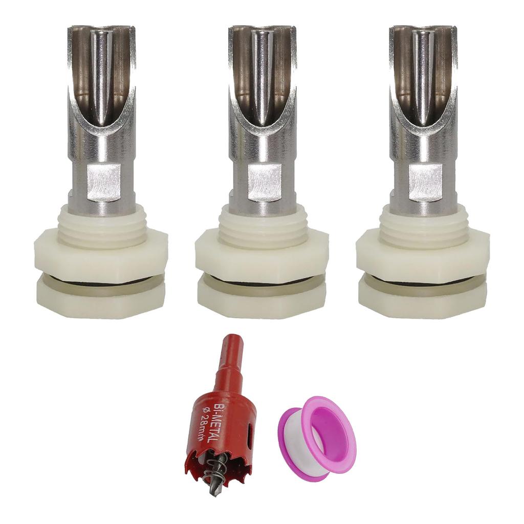 Set 5 Bucăți Adăpător Automat cu Biberon pentru Porci, Robust, din Oțel Inoxidabil, Hrănitor pentru Porci și Capre cu Conectori