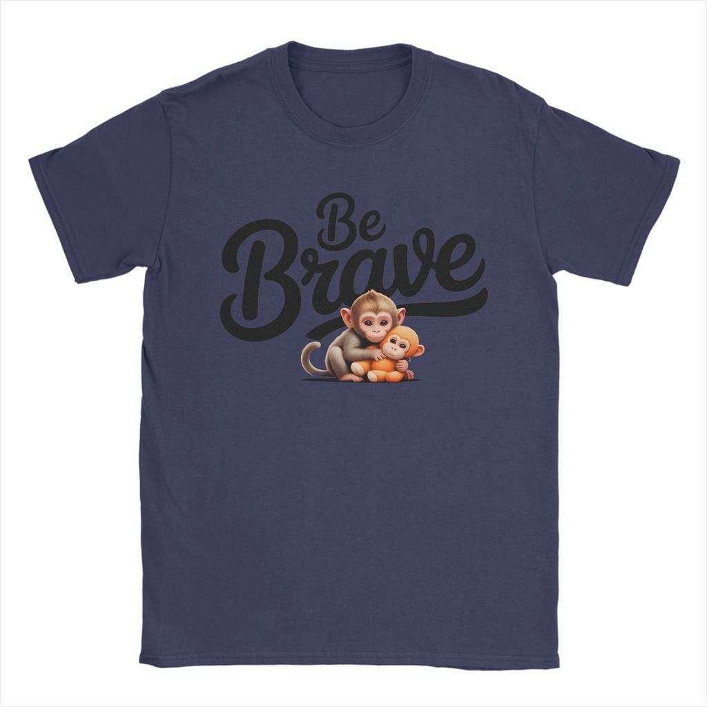 Unisex Womens Punch Monkey Be Brave T Shirts Pure Cotton Tops Casual Short Sleeve Round Neck Tee Shirt Plus Size TShirts