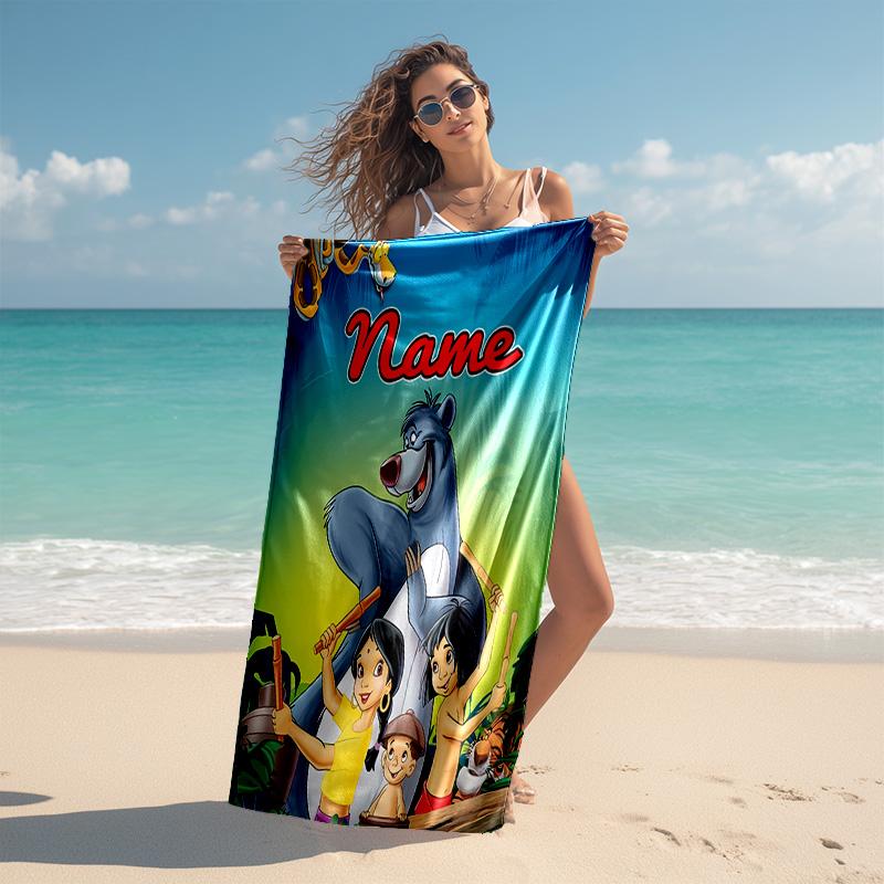 Personalized Customized Proof Beach Towel with The Jungle Book Pattern - Soft, Absorbent,quick-drying,perfect Swimming,camping&bathing