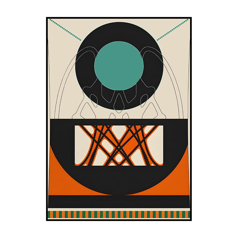 Klassische Vintage-Poster Abstraktes Retro-Bausteine Leinwandgemälde Druck Wandkunst Bild für Wohnzimmer Schlafzimmer Heimdekoration