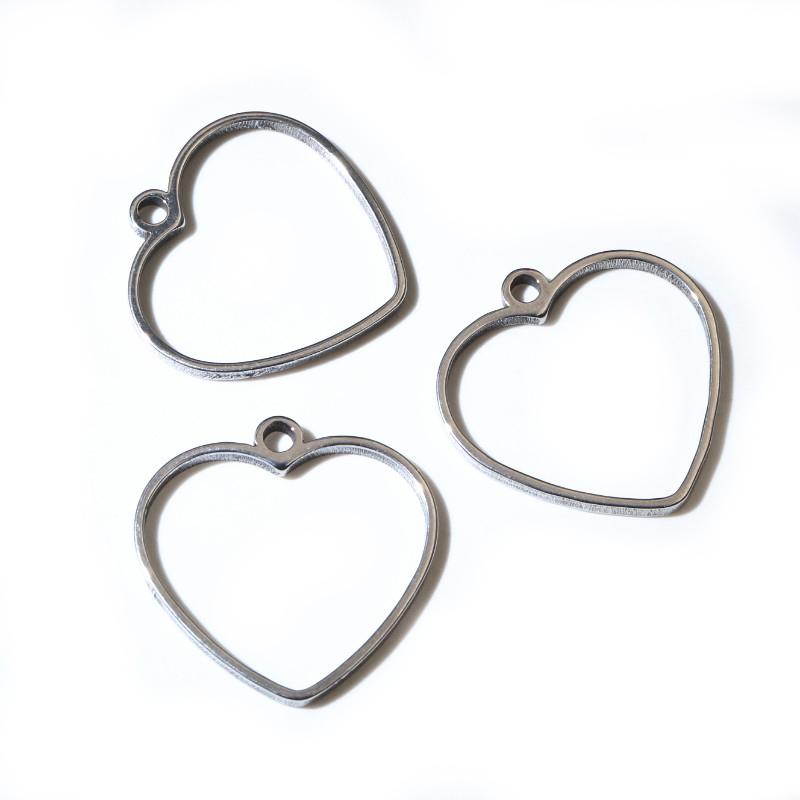 10pcs Oval Round Heart Moon Geometric Shape Stainless Steel Frame Bezel Rings For DIY Neckalce Pendant Charms Jewelry Makings