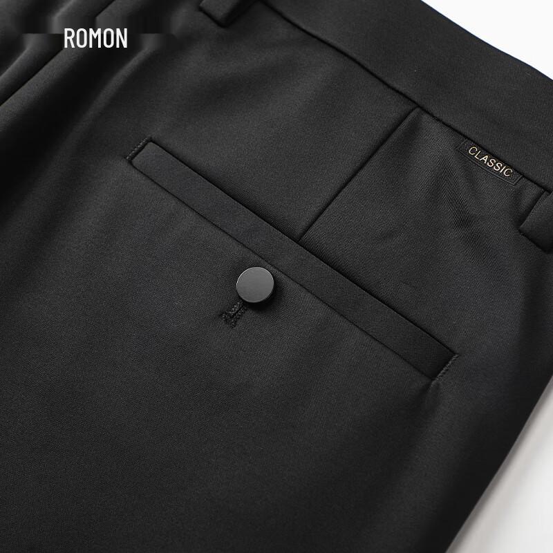 Luomeng Men's Merino Wool Blend Straight-Leg Business Casual Pants