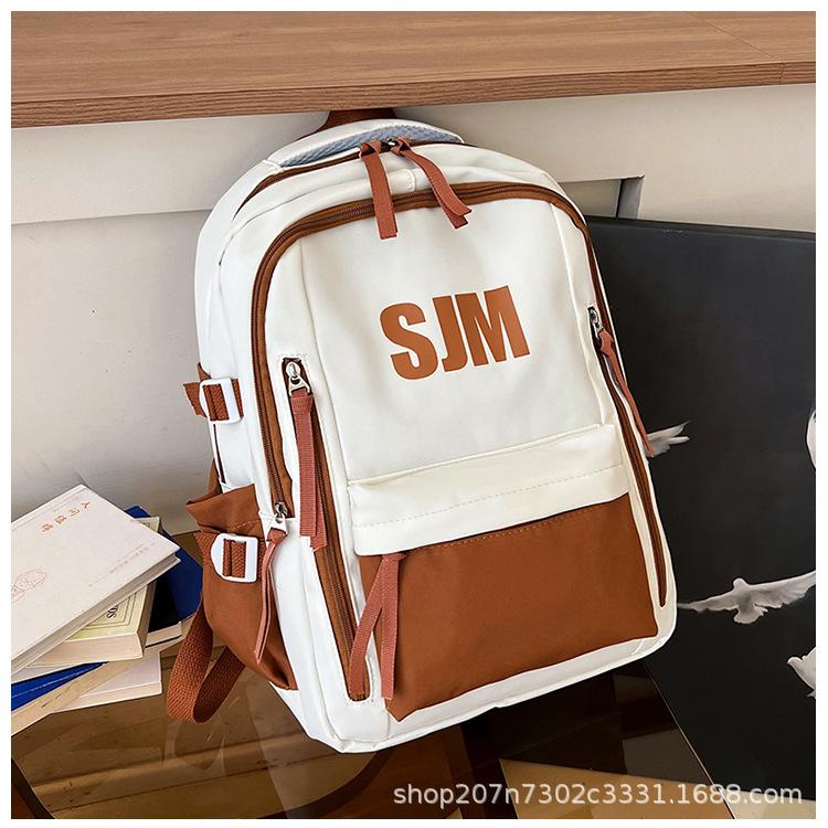 Schoolbag American retro primary school students ins backpack large capacity high school junior high school students spine bag computer backpack,