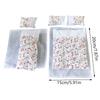 1:12 Dollhouse Miniature Bedding Set 7 Pieces Pillows Bed Sheets Quilt Covers Home Decor Toy Doll House Accessories