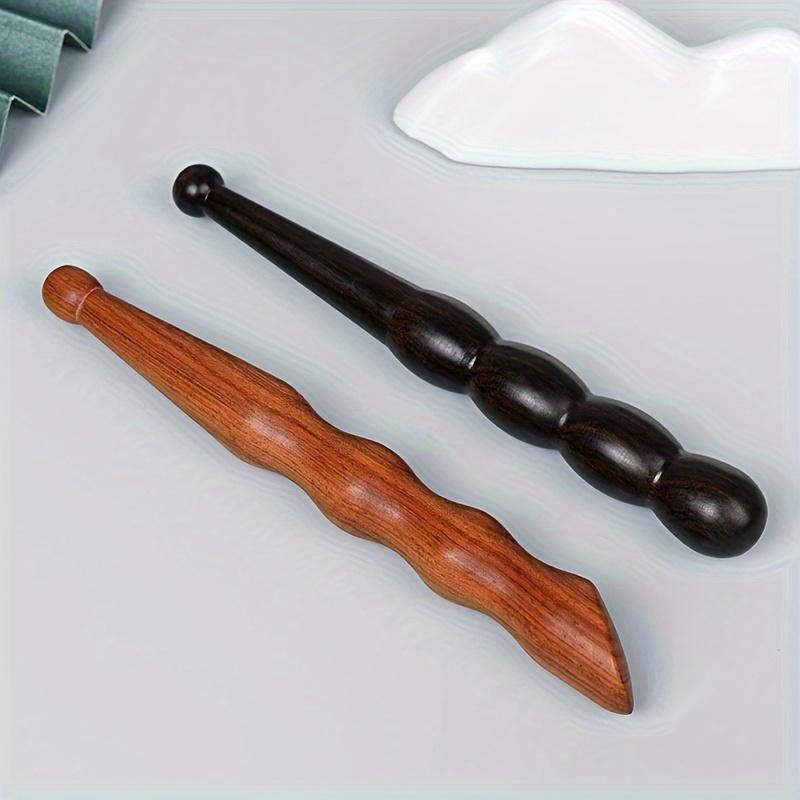 Sandalwood Facial Massage Stick Acupoint Scraping & Essence Cream Kneading Tool Solid Wood Foot Relax Pen Foot Body Massage Tool
