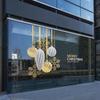 2025 Golden Snowflake Glass Window Sticker for New Year & Christmas Decoration
