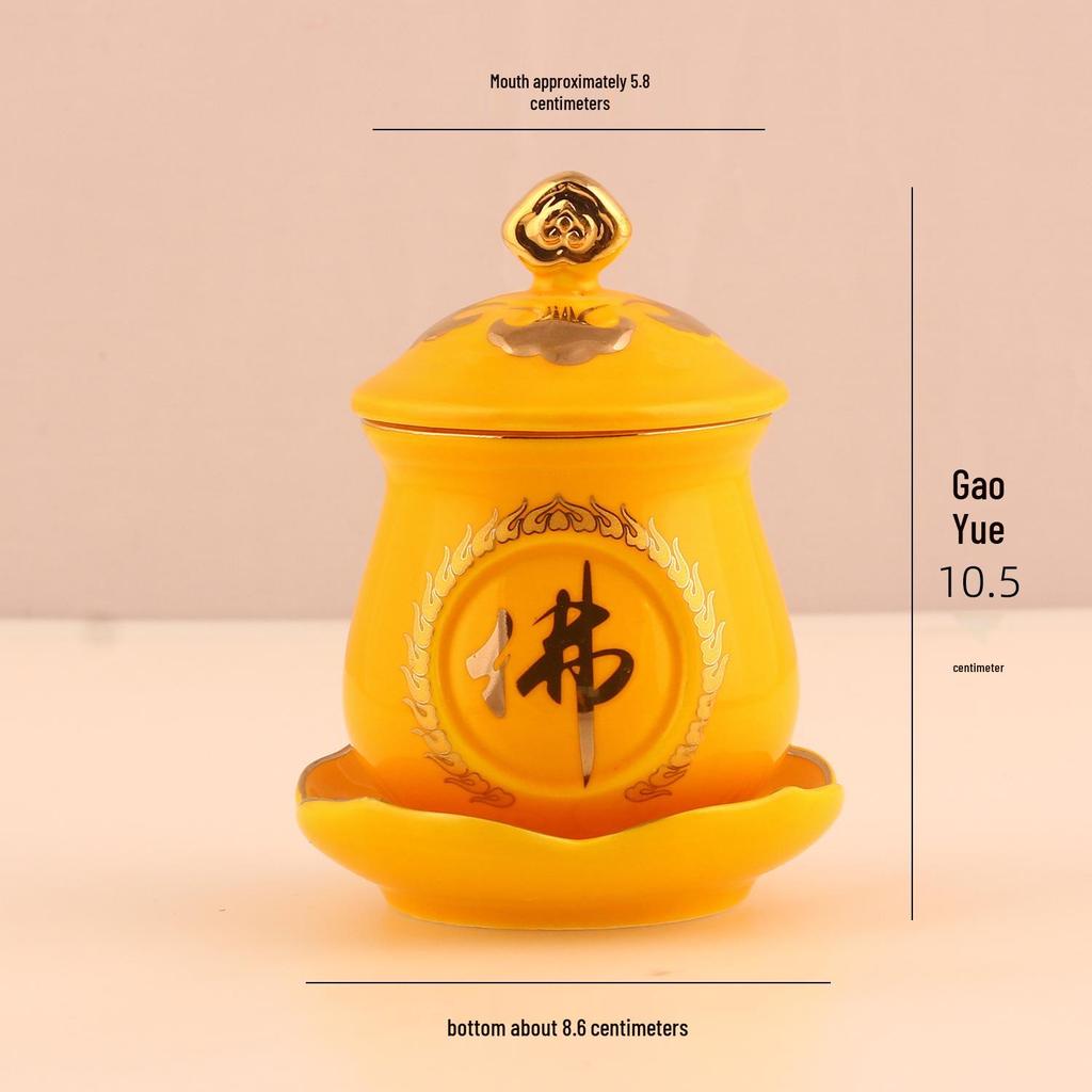 Keramische Opferbecher für Buddha, Guanyin und den Gott des Reichtums - Klein, Perfekt für Weihwasser und zum Anziehen von Reichtum.